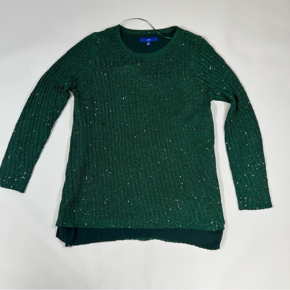 ♠️Apt. 9 Sequined Sparkling Long Sweater – XL | Holiday Ready